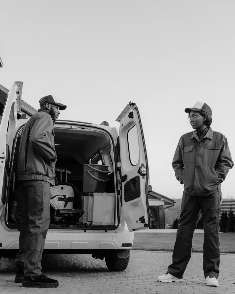 Home services SEO company client: a service crew unloading their van at a customer home